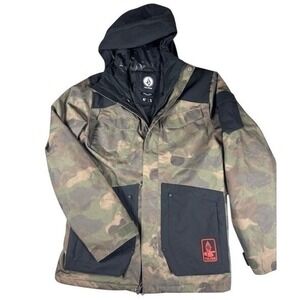 Volcom Men's Size M Camo Snowboard Jacket Hooded Waterproof Winter Ski